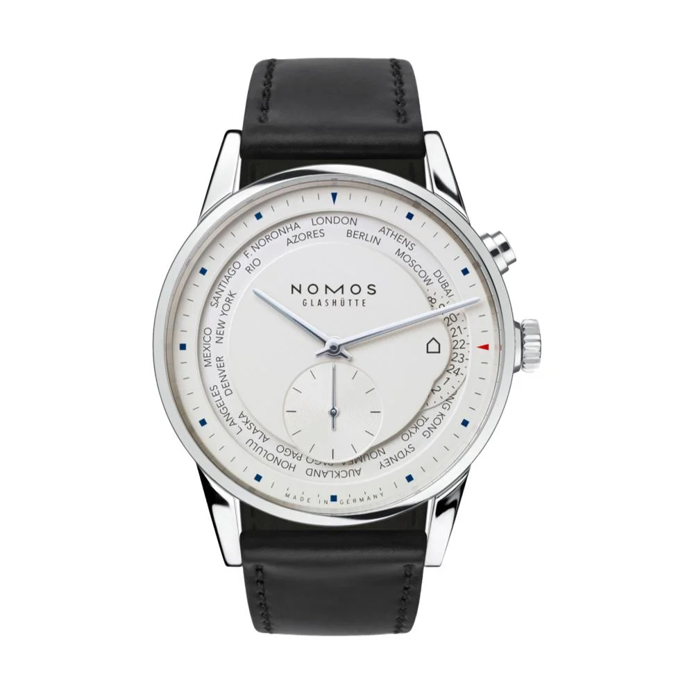 NOMOS Glashütte Zürich World Time White 805 kol saati