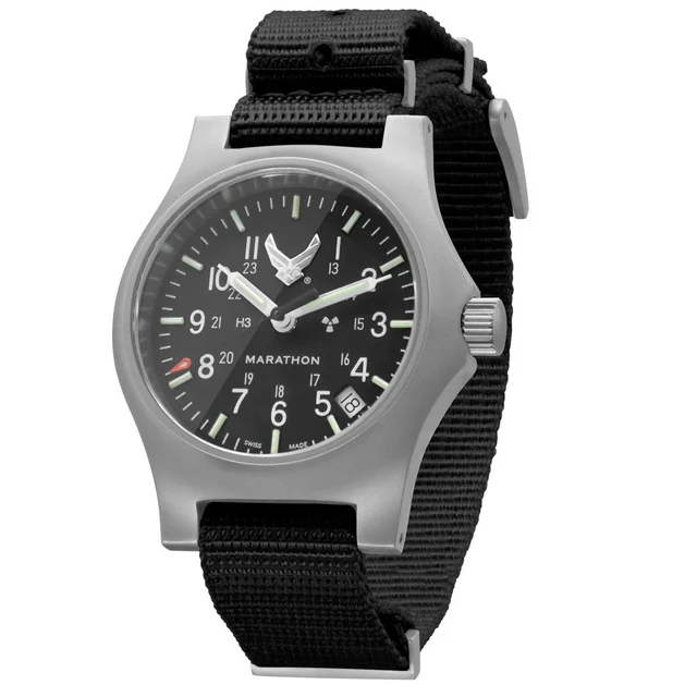 Marathon USAF Swiss Made Officer's Watch (GPQ) with Tritium Illumination #WW194015SS-USAF