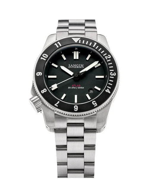 Sangin Instruments SI-GS-ATL3-SSB-BLK-BLKGMT kol saati
