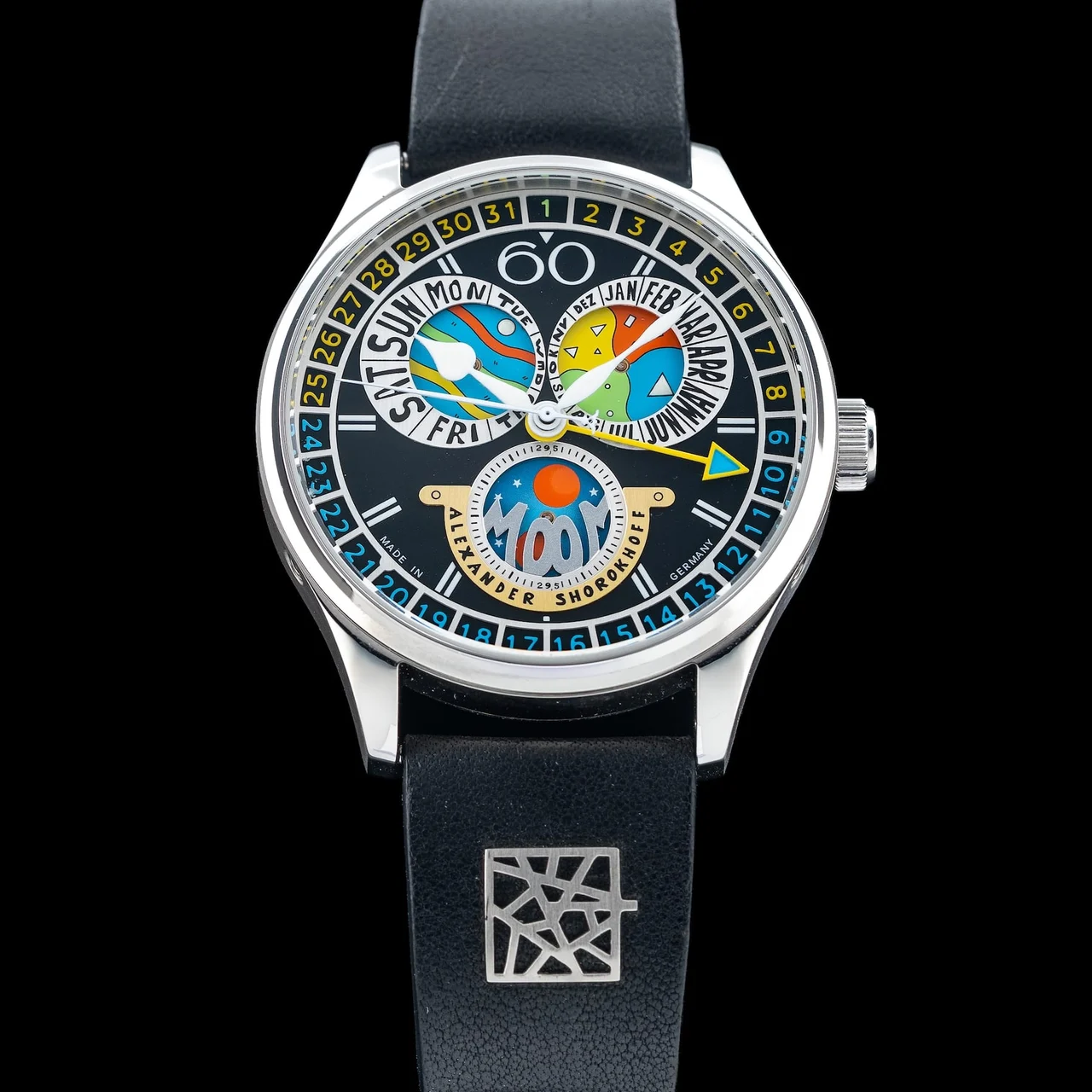 Alexander Shorokhoff Full Calendar Cardamomo Black 210009N39284 43 mm kol saati