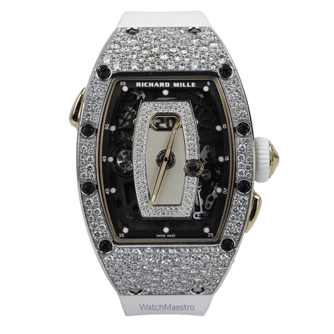 Richard Mille White Gold with Diamonds Richard Mille RM 037 White Gold with Diamonds 34 mm kol saati