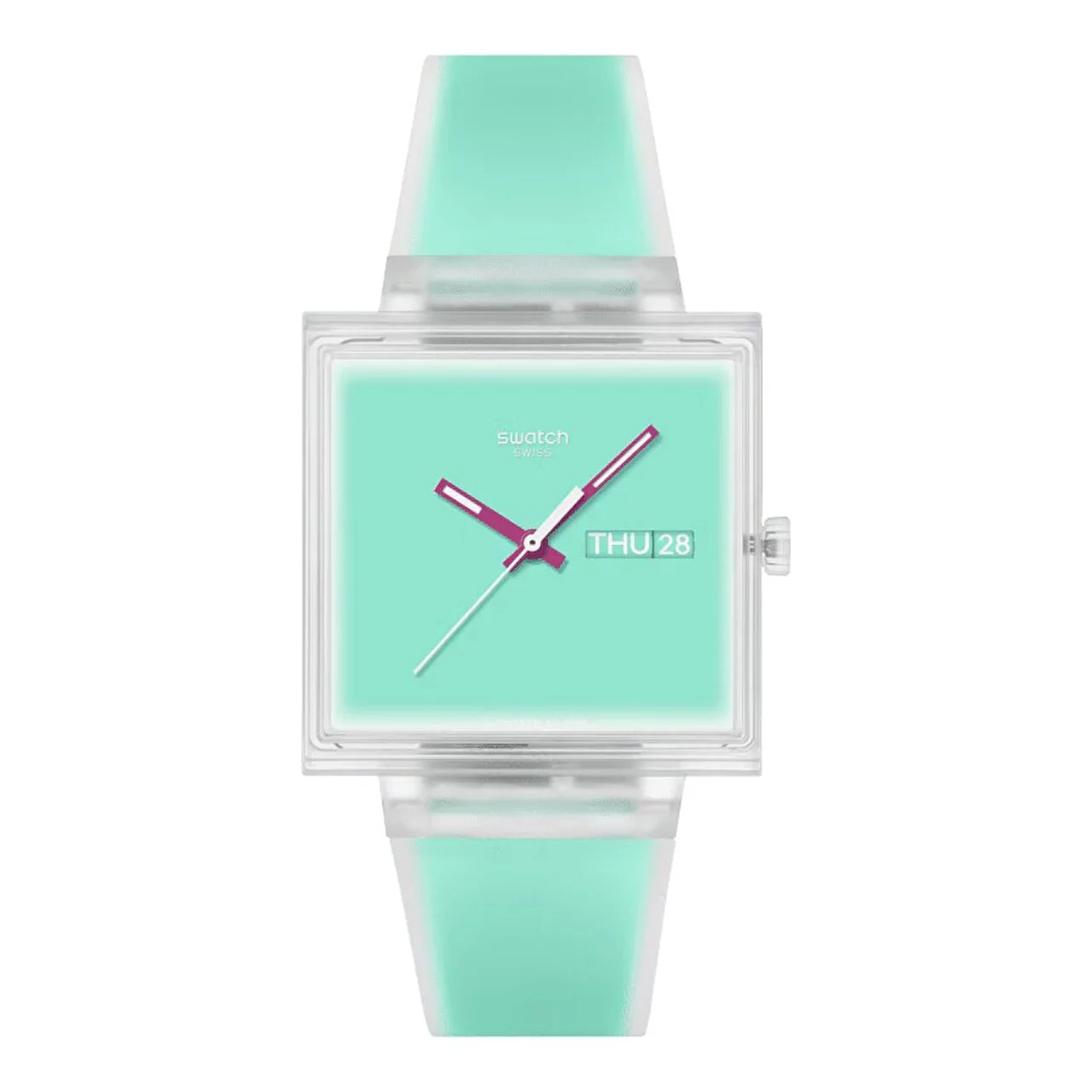 Swatch What If...see Thru Mint? SO38K702 42 mm kol saati