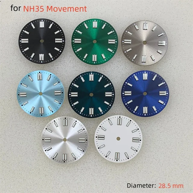 Tandorio sunburst watch Dial Green Luminous Watch Dial for NH35/ETA2836 2824/Pt5000/ 8215/