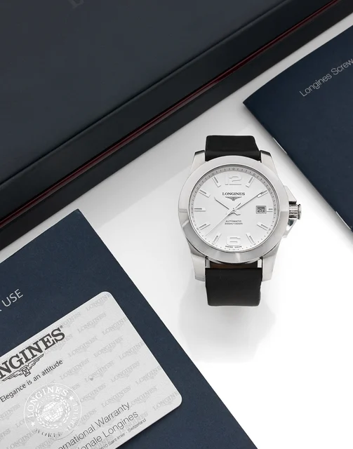 Longines Ref. L.365.84, large self-winding, centre-seconds, date; “Conquest”; stainless st