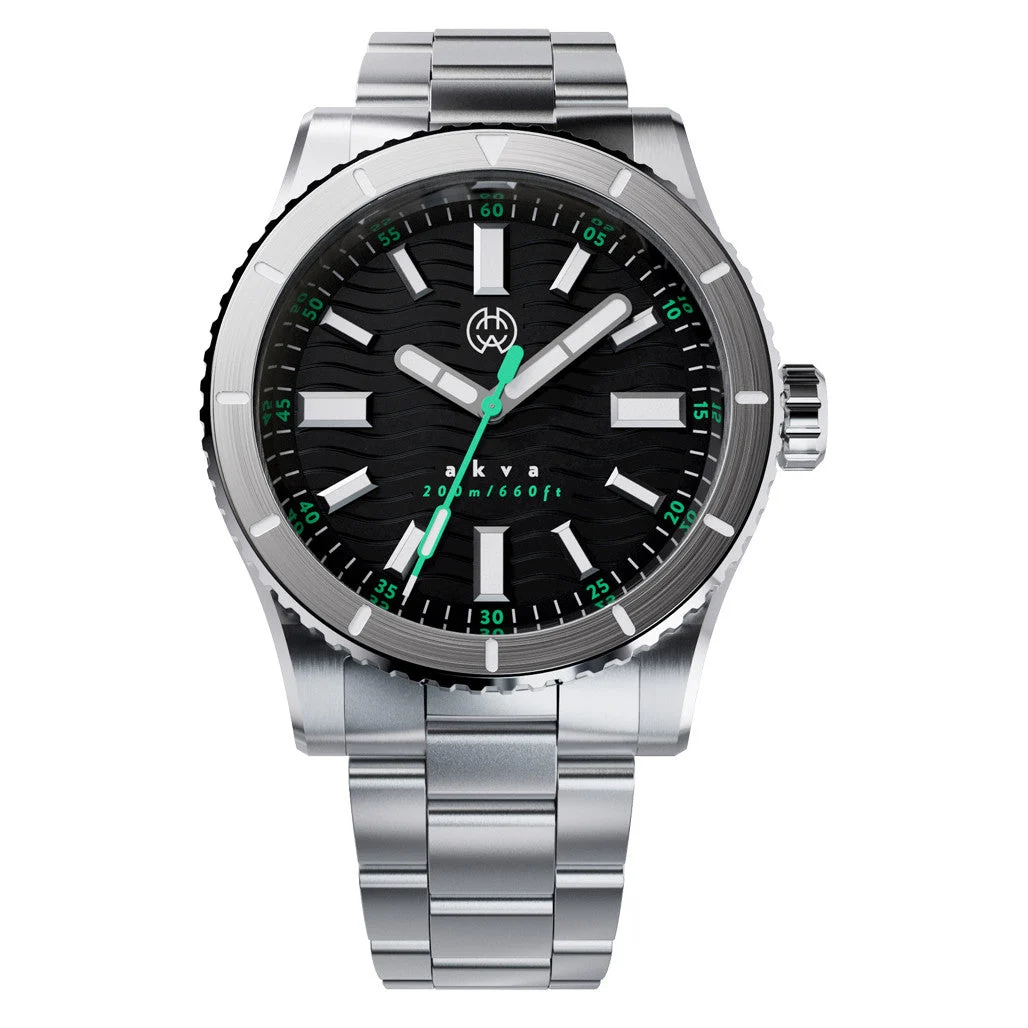 Henry Archer Akva Automatic Dive Watch with Infinity Green Dial #HAC-AKV-IFG-3LI 47 mm kol saati