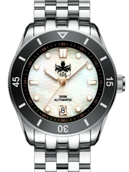 Phoibos Scratch and Dent - Wave Master 300-Meter Automatic Dive Watch with MOP Dial, AR Sapphire Crystal #PY010D SND962 42 mm kol saati