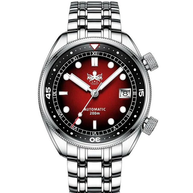 Phoibos Eagle Ray 200-Meter Automatic Dive Watch with Double Dome AR Sapphire Crystal #PY0