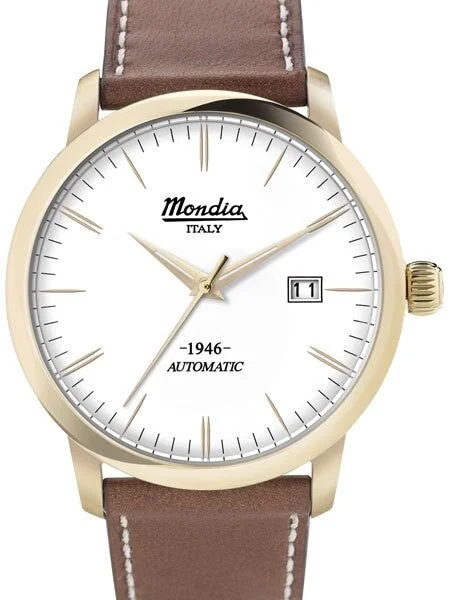 Mondia Heritage Automatic Watch with White Dial #MI773GP-01SL-CP kol saati