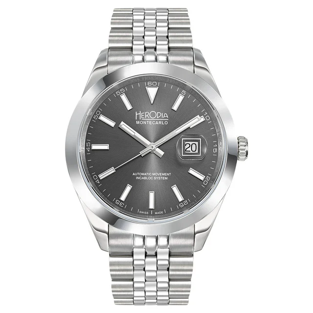 Herodia Monte Carlo Swiss Watch with Sunburst Anthracite Dial #HMONSDEG.AC kol saati