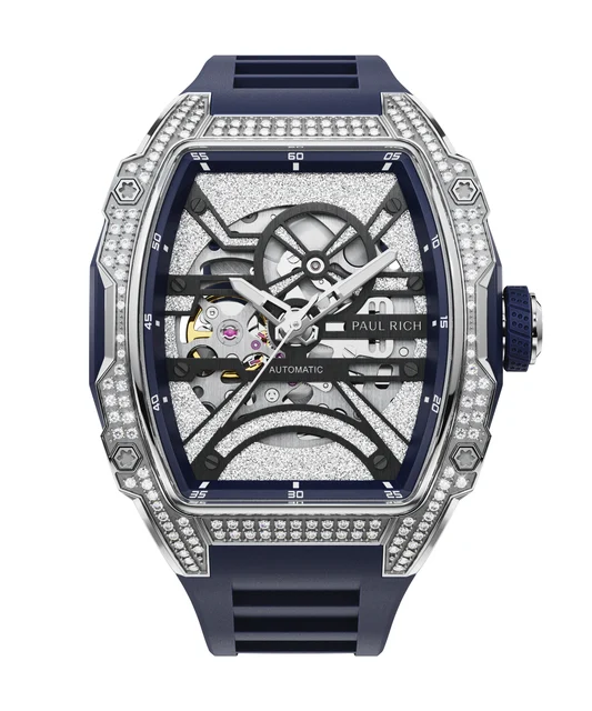 Paul Rich Astro Skeleton 5188Clabdiamondssilverblue kol saati