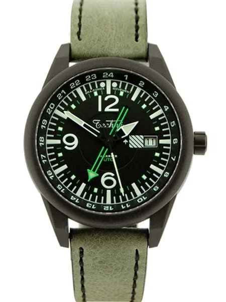 Techne Harrier Dual-Time Zone Watch with 41.5mm Carbon Reinforced Polymer Case #368.174 41.5 mm kol saati