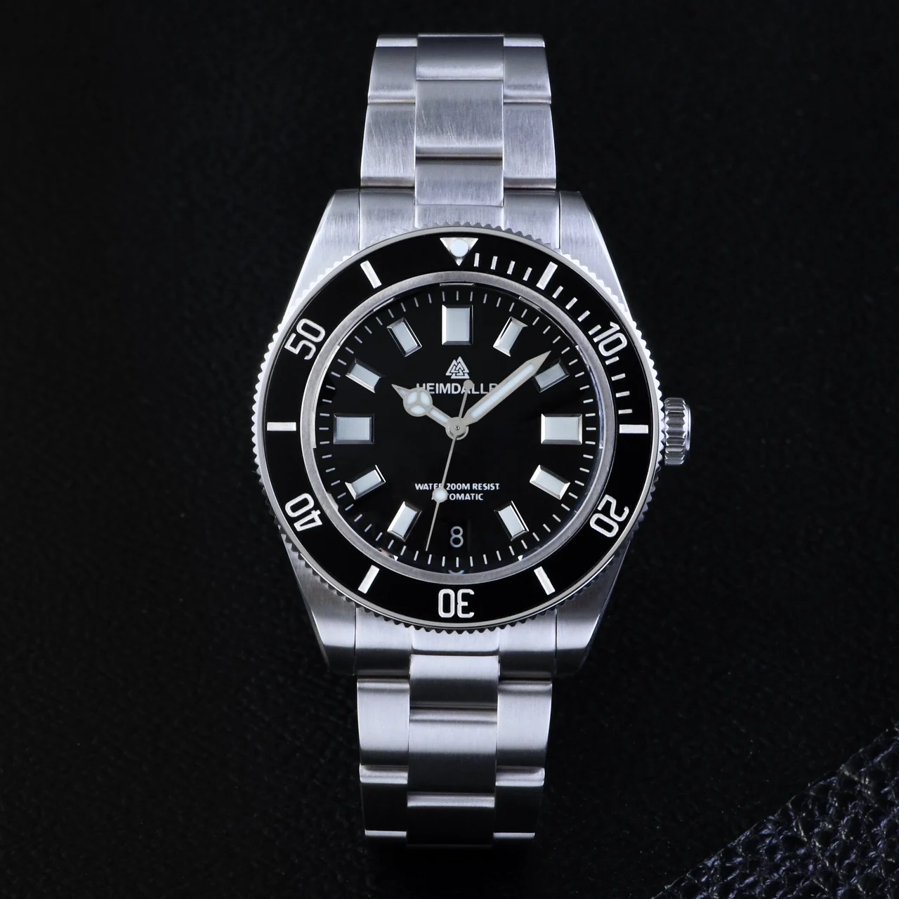 Heimdallr Automatic Dive Watch H28 海米德H28-方块钉-奔驰针-黑面钢带 615 41 mm kol saati