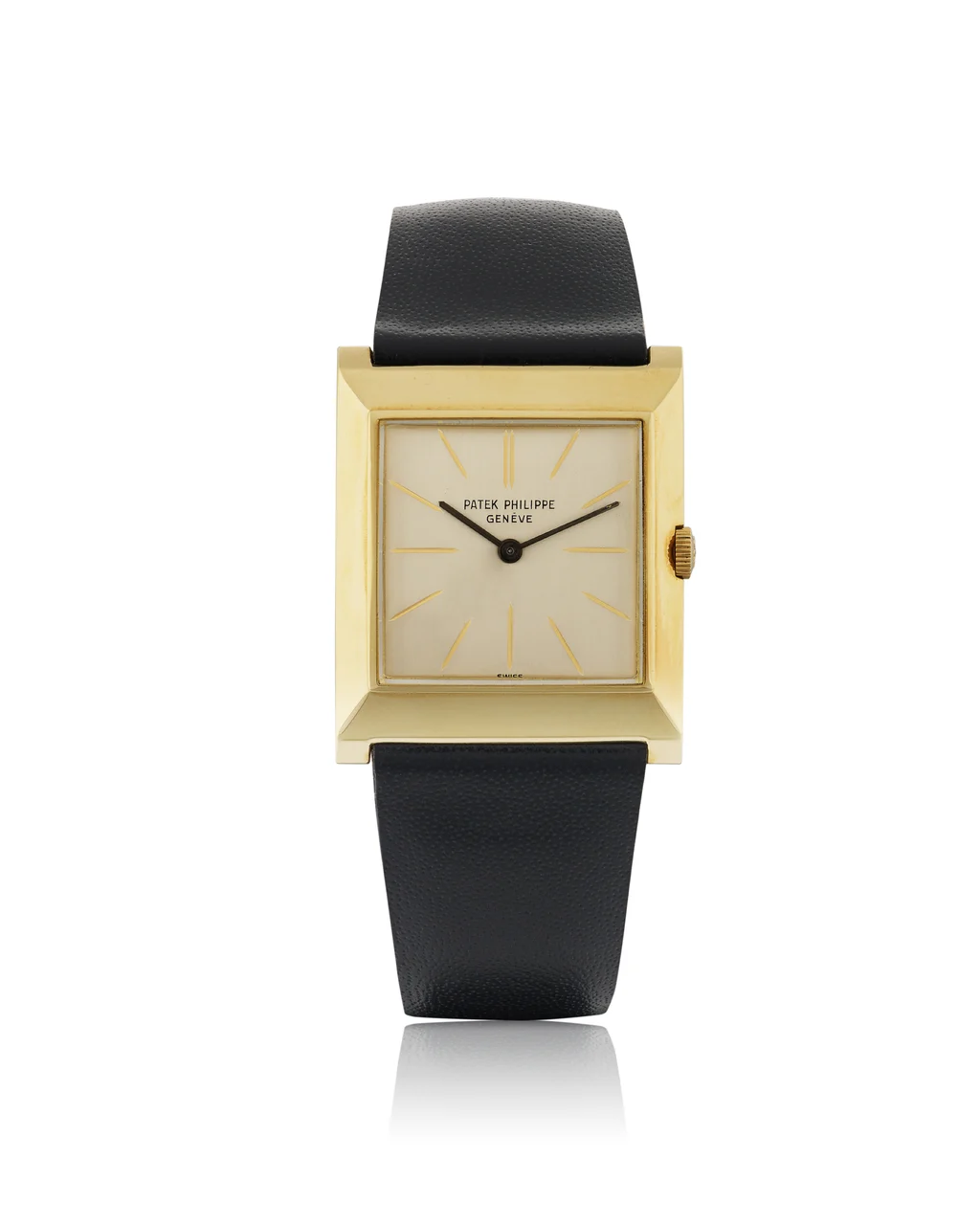 Patek Philippe Ref. 3404, square-shaped; 18K yellow gold kol saati