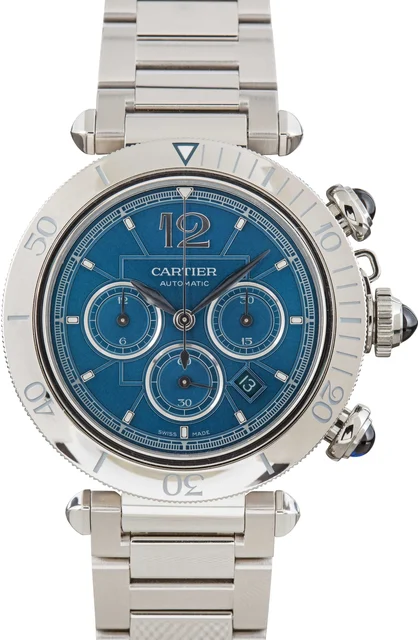 Cartier Pasha Chronograph WSPA0039 Blue Dial kol saati