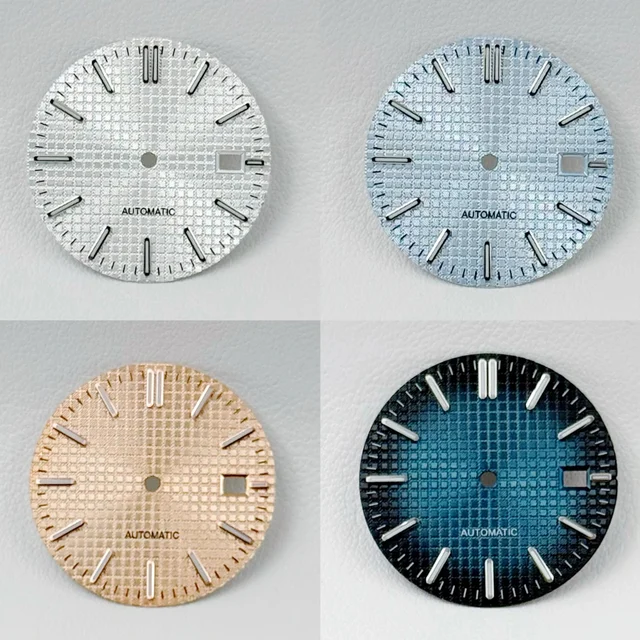 Tandorio Watches Sterile 31.8MM Waffle dial For nh35 movement green luminous Royal oak Prx