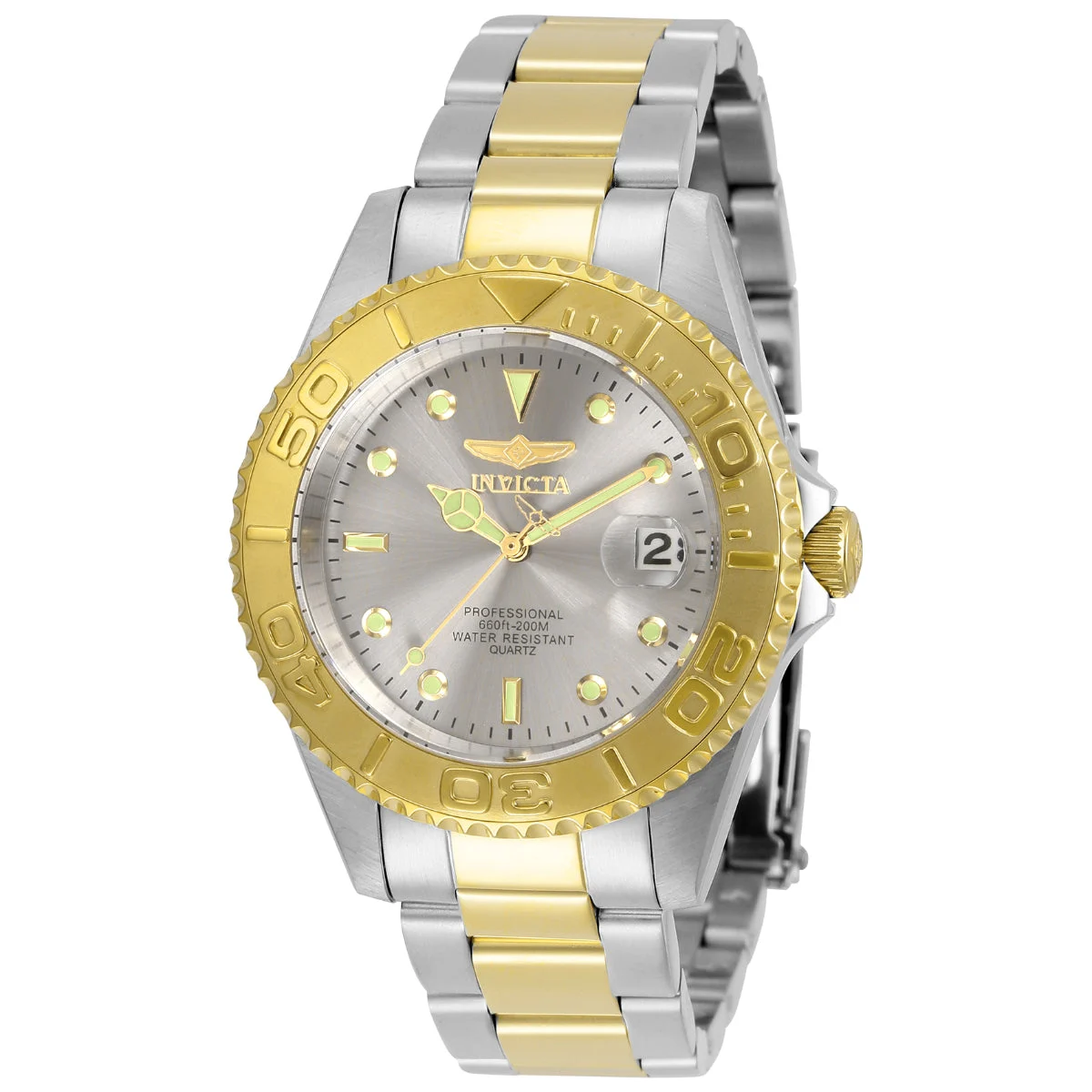 Invicta Pro Diver Currentline Watch - 37.5mm, Steel, Gold (29943) 37.5 mm kol saati