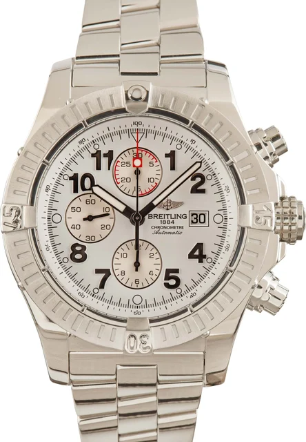 Breitling Super Avenger Chronograph White Arabic Dial A1337011/A562 kol saati