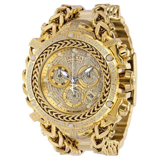 Invicta Reserve Gladiator 2.92 Carat Diamond Swiss Ronda Z60 Caliber Watch - 58.3mm, Gold 
