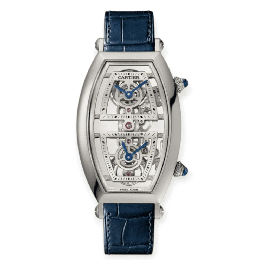 Cartier Tonneau Skeleton Dial Time XL Platinum Wat Pre-Owned Cartier Tonneau Skeleton Dial Time XL Platinum Wat 30 mm kol saati