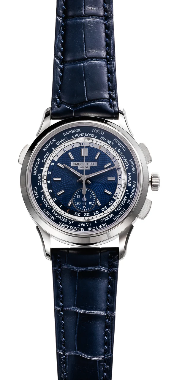 Patek Phillipe PATEK PHILLIPE REF 5930G WORLD TIME CHRONOGRAPH WHITE GOLD kol saati