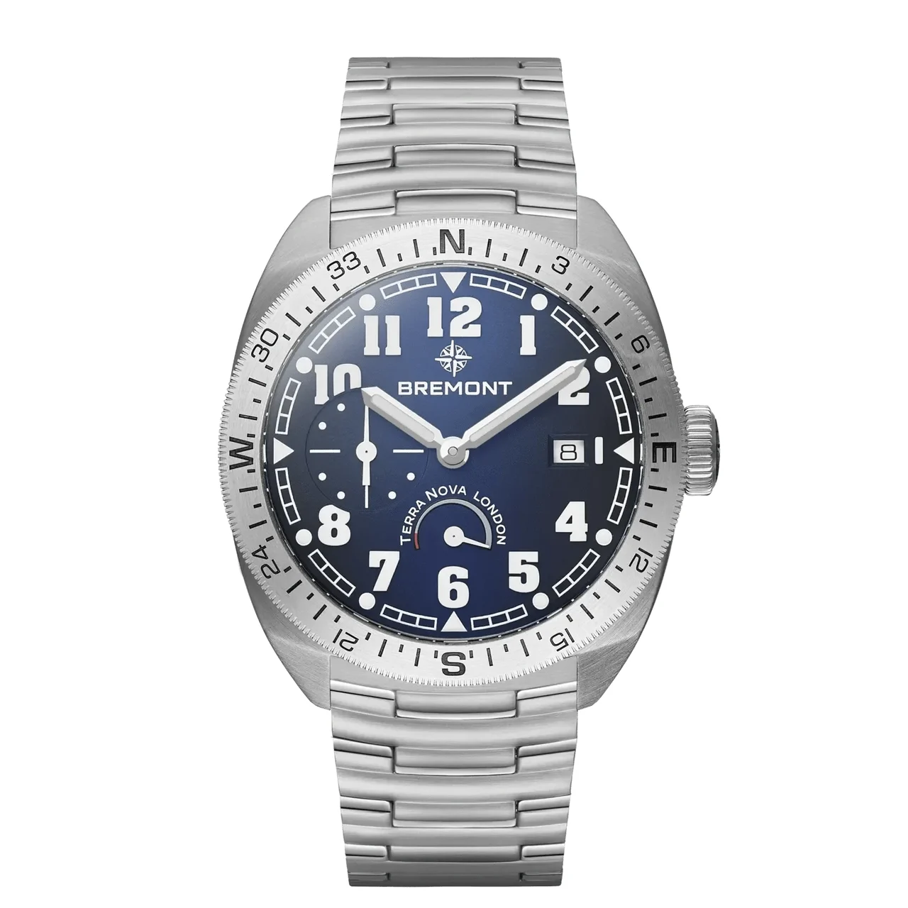 Bremont Terra Nova TN40-PWR-SS-BL-B 41 mm kol saati