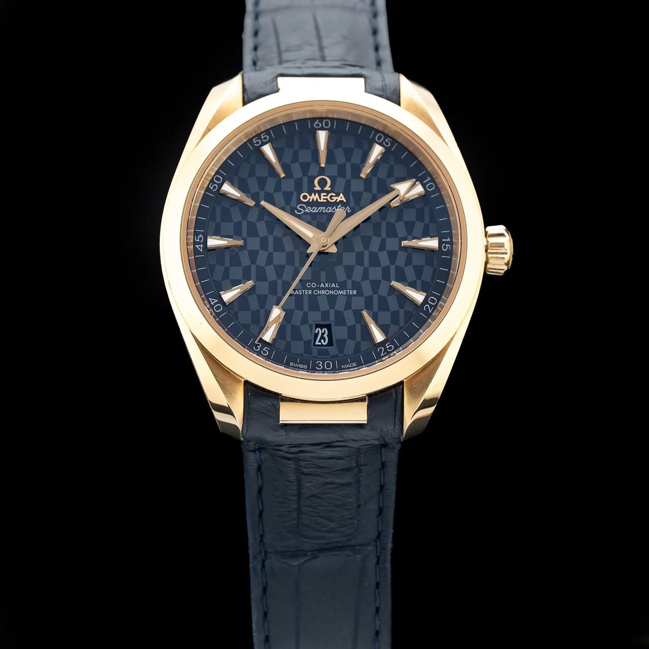 OMEGA Seamaster 522.53.41.21.03.001 Aqua Terra 150M Blue Dial 18K Yellow Gold 210009N33978 41 mm kol saati