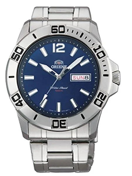Orient New! Orca Blue Dial 21-Jewel Automatic Dive Watch on a Bracelet #FEM76003D kol saat