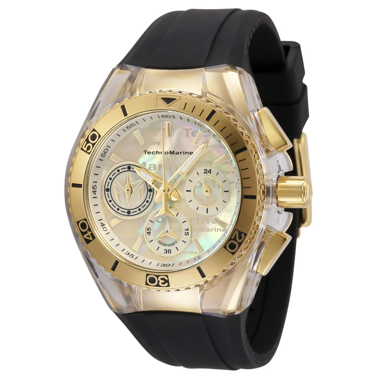 Technomarine Cruise California Watch w/ Mother of Pearl Dial - 40.57mm, Black (TM-120030) kol saati