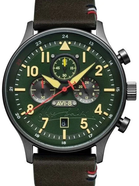 AVI-8 Hawker Hurricane Bader Chronograph Watch #AV-4072-02 kol saati
