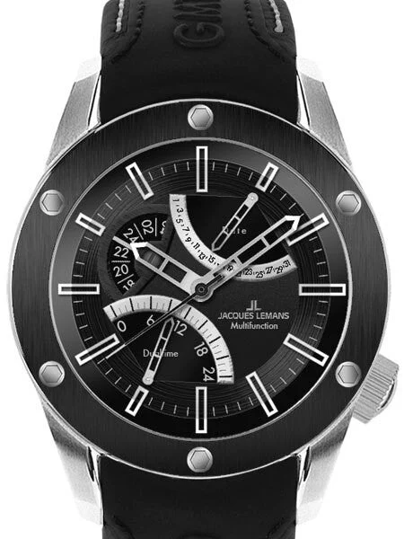 Jacques Lemans Liverpool Quartz Watch with Dual Time GMT and Pointer Date #1-1634A kol saa