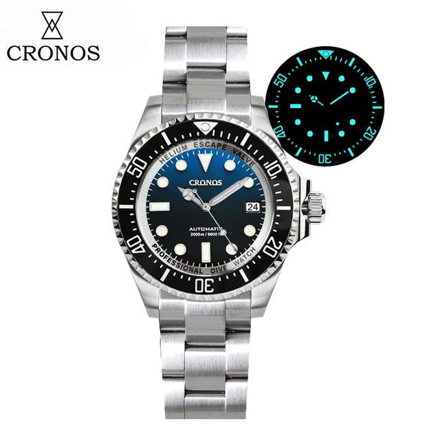 CRONOS Sub Diver Watch 6009 - Calendar 克诺时-L6009蓝黑+带日历 990 kol saati