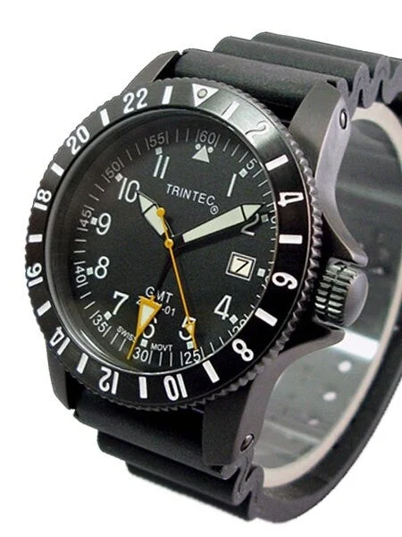 Trintec Zulu GMT Watch, Stainless Steel Case Zulu-01B kol saati