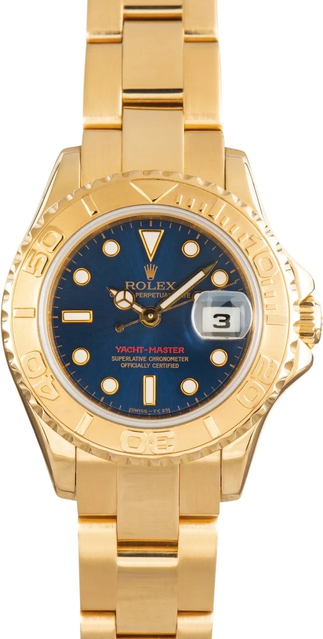 Rolex Yacht-Master 29 Ref 169628 Blue Dial 29 mm kol saati