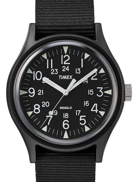 Timex Quartz Watch with Black Dial and INDIGLO Night-Light #TW2R37400VQ 40 mm kol saati