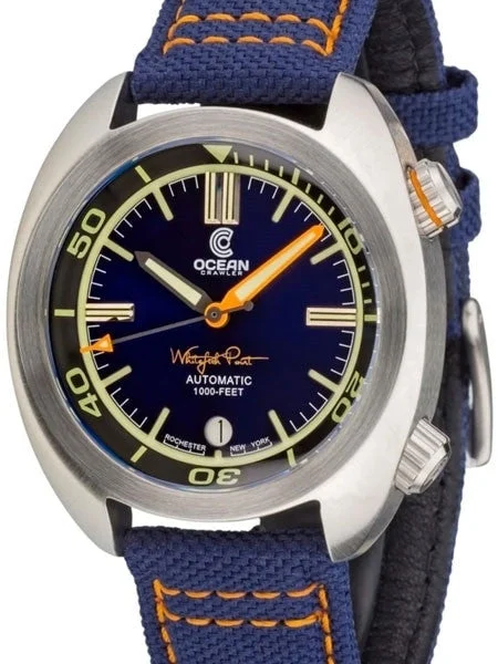 Ocean Crawler Great Lakes 300-Meter Dive Watch with Swiss Movement and Blue Dial #CD-1230 kol saati