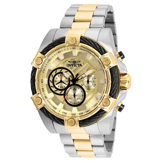 Invicta Bolt Ace Watch - 52mm. Steel, Gold (25518) kol saati