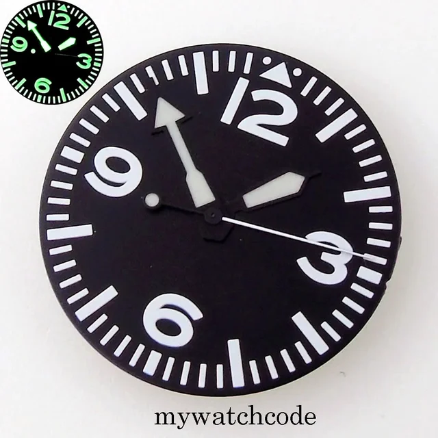 Tandorio Logo/Sterile Watch Dial Face Hands Set Fit NH 35 NH 36 ET A2824 PT 5000 MIY OTA82
