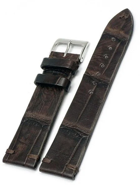 Toscana Handmade Italian Vintage Style Brown Crocodile with Hand-Stitching #ML-900-VIN02 ML-900-VIN02-0001 kol saati