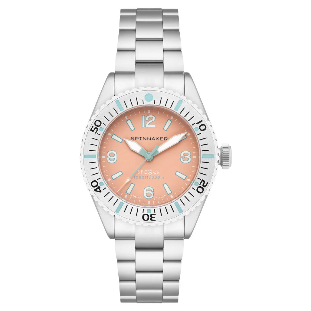 Spinnaker Islander Spence Limited Edition Dive Watch with Cotton Candy Dial #SP-5126-LIW11 48 mm kol saati