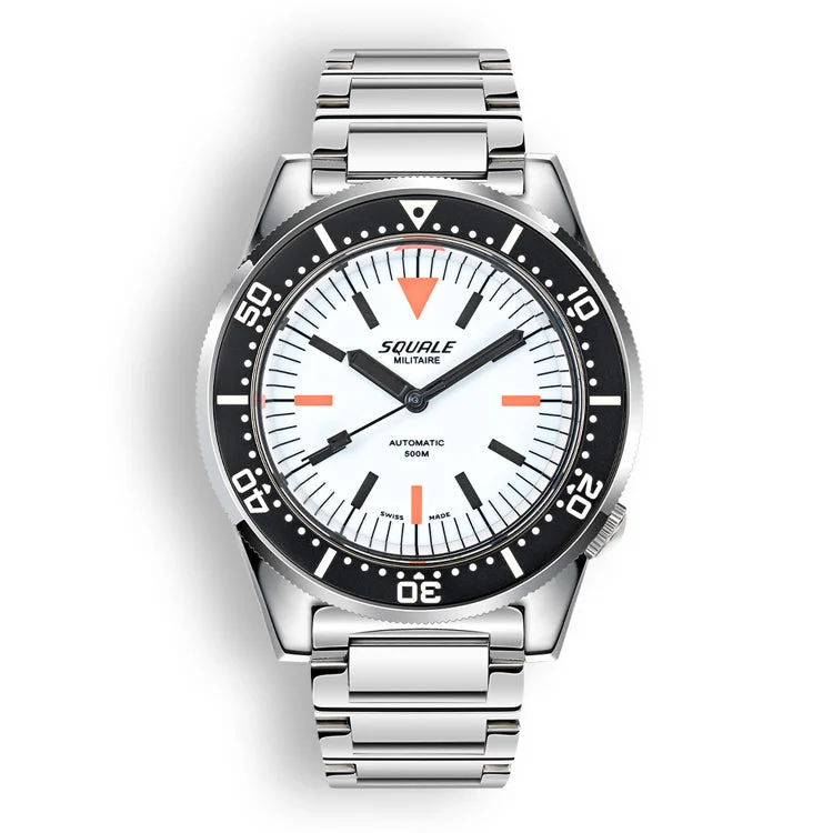 Squale Full Luminous Militaire Steel White on Bracelet 1521FUMIWT.SQ20L 42 mm kol saati
