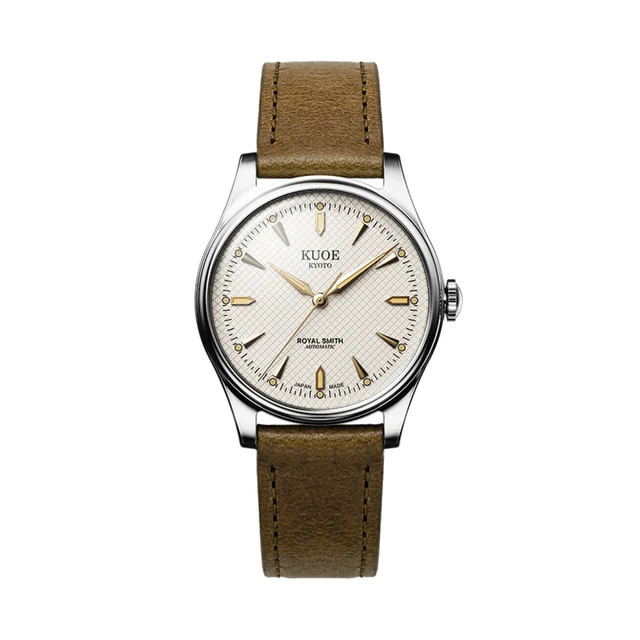 Kuoe Kyoto ROYAL SMITH 35mm - Ivory on Leather Strap rs90006c-sv-iv-it-vgr-sa kol saati