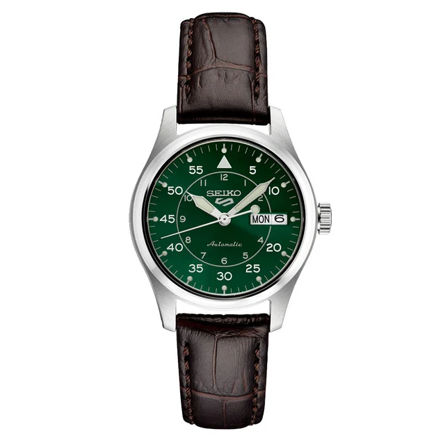 Seiko Sports Automatic 36mm Watch with Green Dial #SRPJ89 kol saati