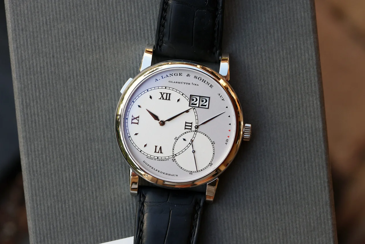 A. Lange & Sohne Grand Lange 1 ref. 115.025 “Platinum, Argen 42 mm kol saati