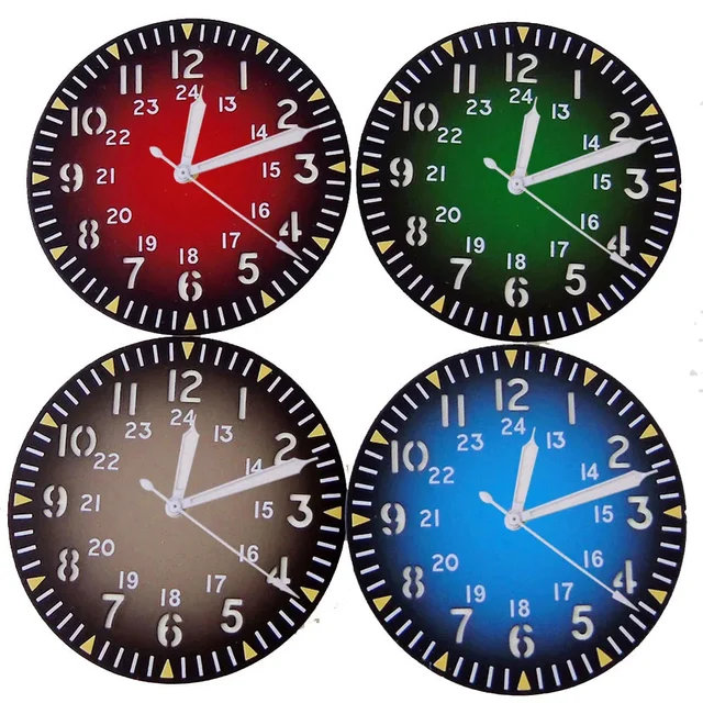 Tandorio Sandwich Watch Dial Grey Red Blue Green Dial Luminous Fit NH35 NH36 ETA2824 PT500