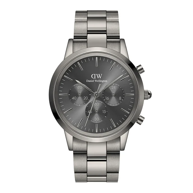 DANIEL WELLINGTON Iconic Chronograph Link Graphite DW00600643 kol saati