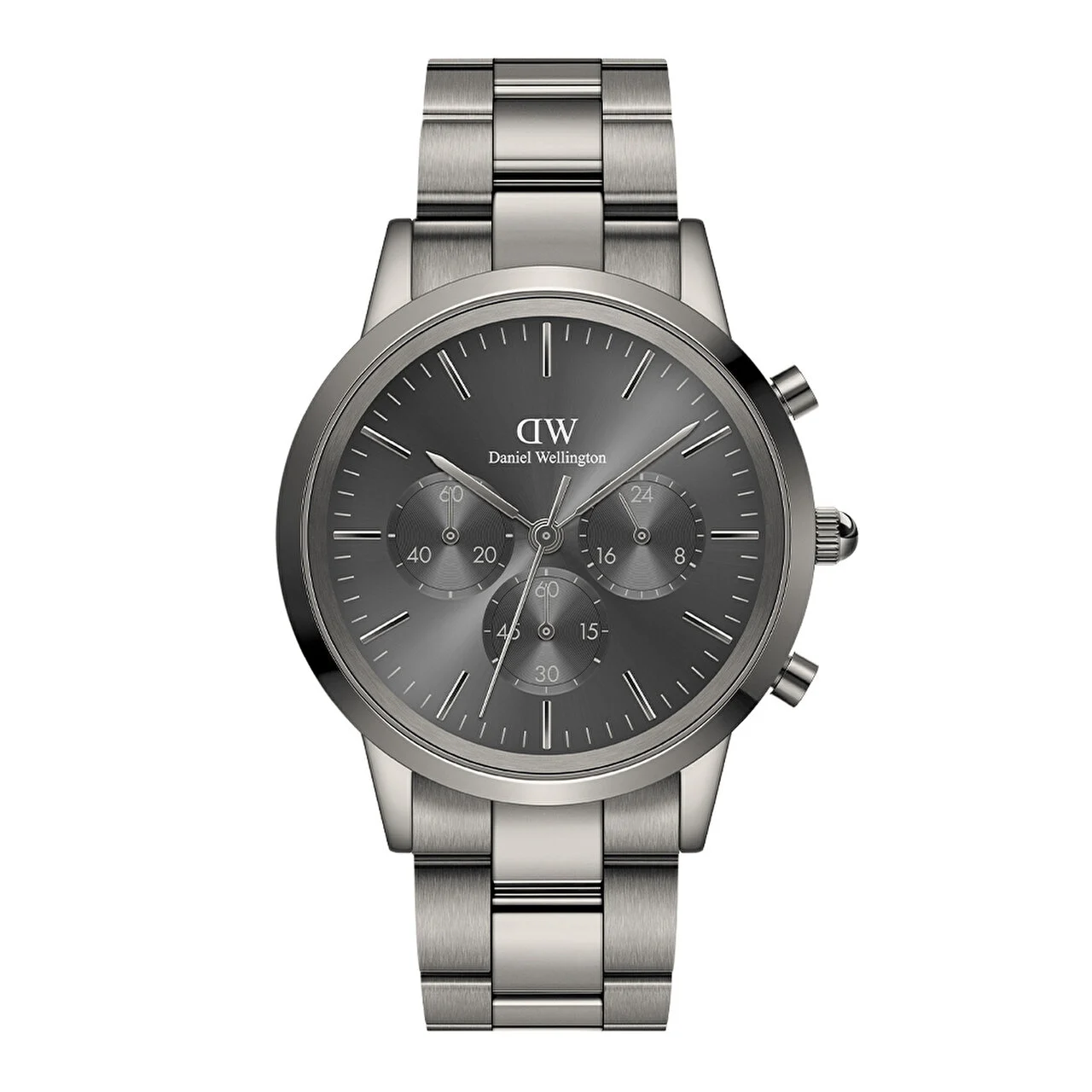 DANIEL WELLINGTON Iconic Chronograph Link Graphite DW00600643 42 mm kol saati
