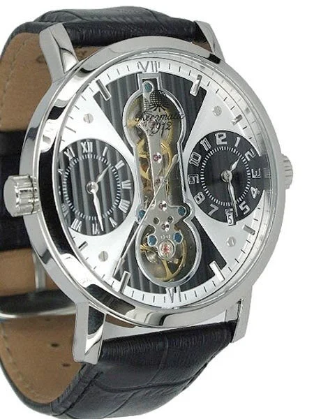 Aeromatic Semi-Skelton Watch with Three Movements #A1364 kol saati