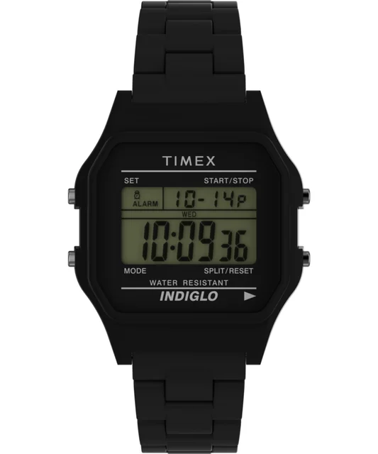 Timex Glossy Black Resin Bracelet Watch TW2V200009J kol saati