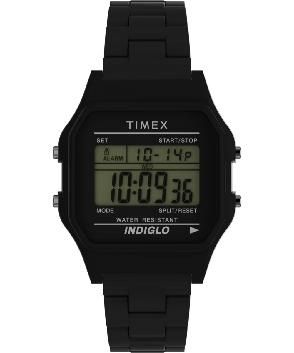 Timex Glossy Black Resin Bracelet Watch TW2V200009J 36 mm kol saati