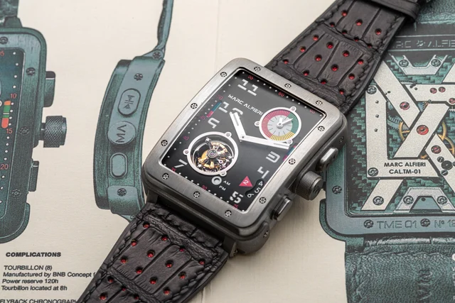Marc Alfieri MARC ALFIERI, REF. TME01, TWO-TIME ZONE, TOURBILLON, TITANIUM kol saati